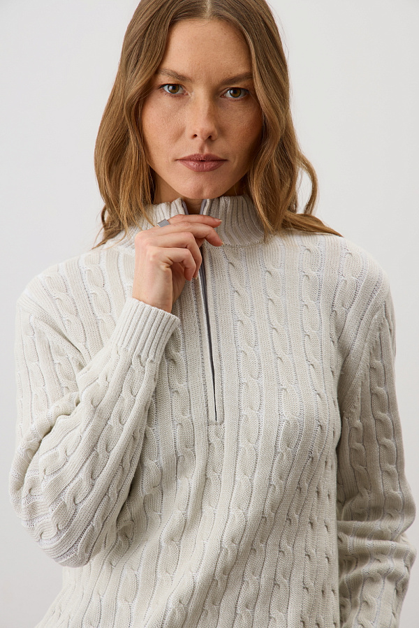 картинка Вязаный джемпер с воротником на молнии от магазина Одежда+