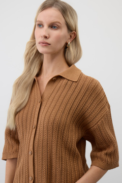 картинка Рубашка из хлопковой пряжи с коротким рукавом от магазина Одежда+