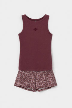 картинка Комплект топ и шорты из хлопка в рубчик от магазина Одежда+