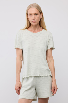картинка Комплект футболка и шорты из ажурного хлопка от магазина Одежда+