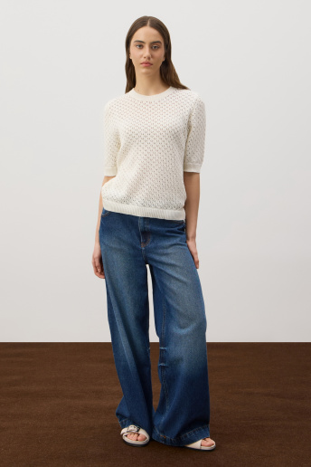 картинка Джемпер из итальянской пряжи с коротким рукавом от магазина Одежда+