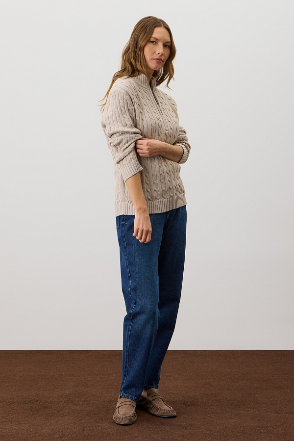 картинка Вязаный джемпер с воротником на молнии от магазина Одежда+